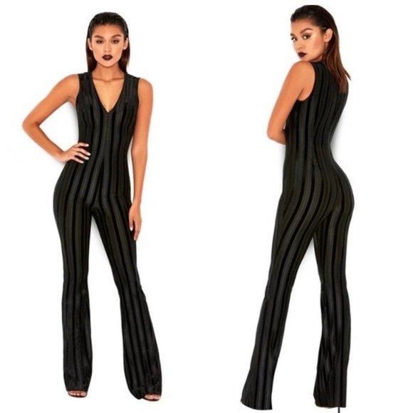House of CB Pants - HOUSE OF CB LONDON Jenesis Stretch Stripe Jumpsuit